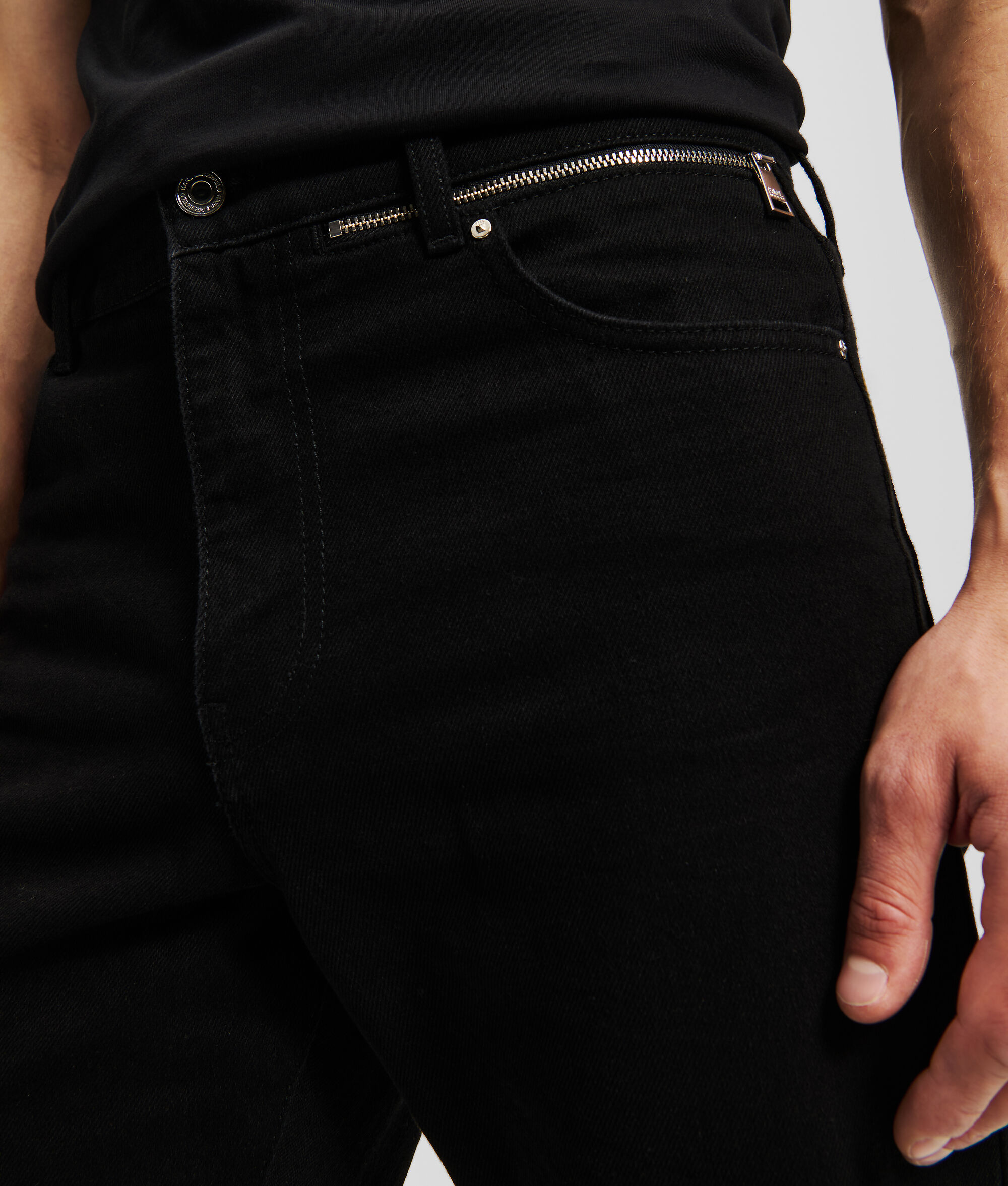 (image for) Bright ZIP-DETAIL STRAIGHT JEANS